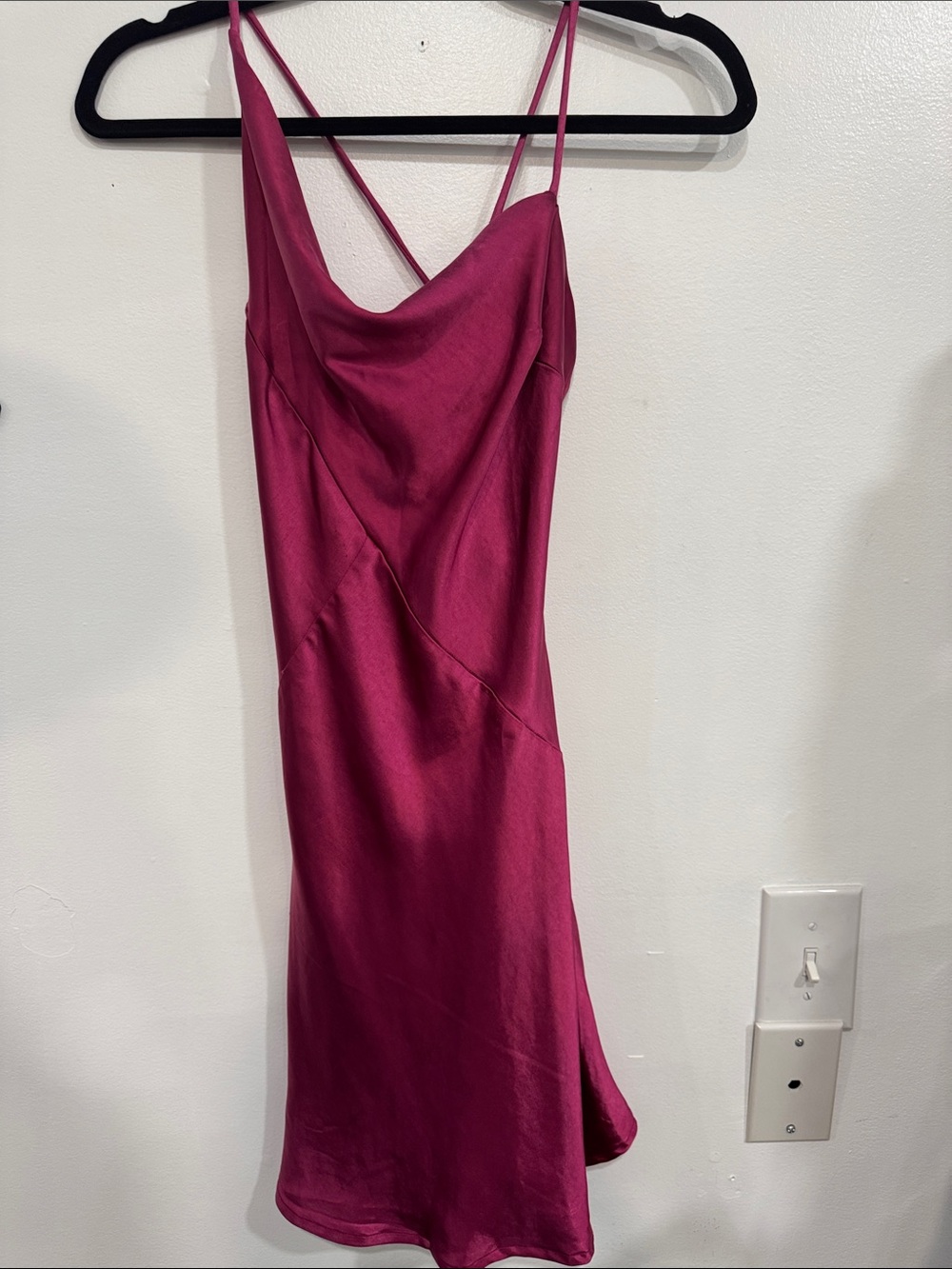 Hello Molly Fuchsia Cowl Neck Slip Midi Dress